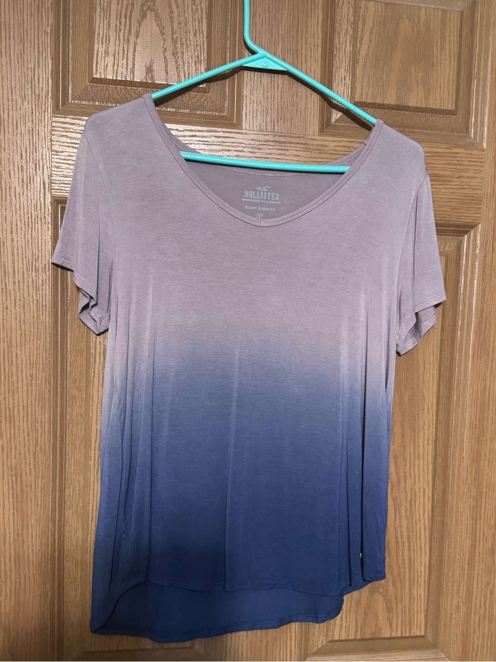 Hollister Easy Tee Scoop Neck Top Ombré Fade Small